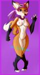 anthro anthrofied breasts female genitals looking_at_viewer nipples pose pussy solo axelwolf epic_games fortnite dodger_(fortnite) canid canine fox mammal absurd_res hi_res pinup