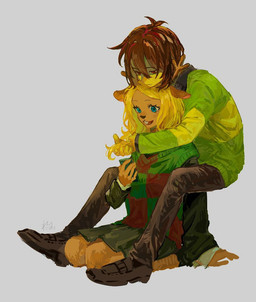 anthro antlers blonde_hair blue_eyes blush blush_lines bottomwear brown_body brown_fur brown_hair buckteeth cellphone clothing duo electronics eyelashes female footwear fur hair horn kneeling male male/female open_mouth phone playing_with_hair red_eyes shoes simple_background sitting skirt smartphone teeth yellow_body neko_sub_noko deltarune undertale_(series) kris_dreemurr noelle_holiday deer human mammal 2025 digital_media_(artwork) signature