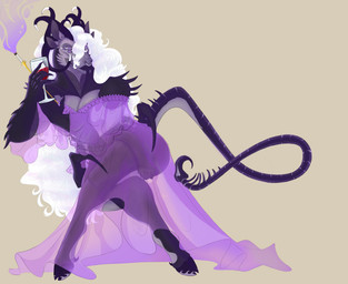 animal_genitalia animal_penis anthro clothing equine_genitalia equine_penis evening_gown femboy genitals male penis solo translucent translucent_clothing judaplex warhammer_(franchise) warhammer_fantasy slaanesh demon hi_res