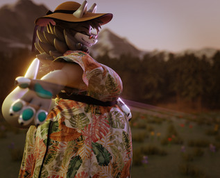 anthro clothing eyewear female hat headgear headwear pregnant smile solo sunglasses haolde ghostlyshark_(modeler) latte_bonny mamagen 3d_(artwork) blender_(artwork) digital_media_(artwork) hi_res