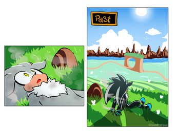 alternate_universe anthro blue_sky bruised cloud fur grass green_hill_zone grey_body grey_fur male mountain plant rock sky solo sun time_travel time_traveler white_fluff wide_eyed yellow_eyes quavernsfw sega sonic_the_hedgehog_(series) silver_the_hedgehog arthropod butterfly eulipotyphlan hedgehog insect lepidopteran mammal 4:3 hi_res