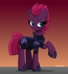 armor blue_eyes broken_horn feral hair horn purple_body purple_hair quadruped shadow smile solo standing kittyrosie friendship_is_magic hasbro my_little_pony my_little_pony:_the_movie_(2017) mythology tempest_shadow_(mlp) equid equine horse mammal mythological_creature mythological_equine pony unicorn 2021 absurd_res hi_res