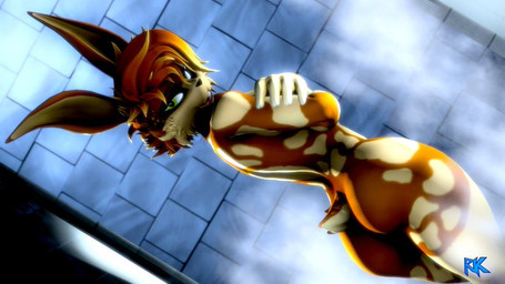 anthro breasts covering covering_breasts covering_self female looking_at_viewer looking_back nude shower solo steam roninkojin holly_zanzibar lagomorph leporid mammal rabbit 3d_(artwork) digital_media_(artwork)