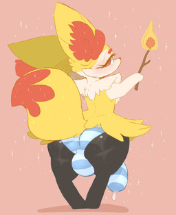 anthro big_butt bodily_fluids bulge butt clothed clothed_anthro clothed_male clothing cum cum_in_clothing cum_string cum_through_clothing detailed_bulge femboy fire fur genital_fluids genital_outline hair heart_eyes heart_symbol inner_ear_fluff looking_at_viewer looking_back male male_anthro panties penis_outline red_eyes shortstack shortstack_male simple_background solo sparkles standing thick_thighs tuft underwear wet wet_clothing wide_hips yellow_body backsash nintendo pokemon braixen canid generation_6_pokemon mammal pokemon_(species) 2020 absurd_res digital_media_(artwork) hi_res