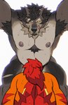 anal anal_penetration anthro areola armpit_hair armpit_tuft ass_up barazoku big_fangs big_muscles blaze_(marking) bodily_fluids body_hair butt chest_tuft countershade_torso countershading duo facial_markings fangs fluffy fluffy_tail from_behind_position front_view fur grey_body grey_fur head_markings licking licking_lips looking_at_another male male/male mane markings multicolored_body multicolored_fur muscular muscular_anthro muscular_male nipples nude nude_anthro nude_male orange_body orange_fur penetration red_body red_fur ruff sex simple_background solo standing standing_doggystyle standing_sex sweat sweatdrop tail teeth tongue tongue_out tuft white_background yellow_body yellow_fur yellow_sclera rossciaco bruno_(rossciaco) crowvy canid canine canis mammal wolf hi_res