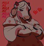 absurd_res anthro berry_(oc) bovid bovine cattle clothed clothing dandelier female hi_res mammal overweight solo strawberry_pattern