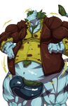 anthro balls belly big_balls big_belly big_muscles big_penis black_penis body_hair bottomless chest_hair clothed clothing coat erection fangs genitals growth hand_on_belly huge_balls huge_belly huge_muscles huge_penis hyper hyper_balls hyper_belly hyper_genitalia hyper_muscles hyper_penis male muscle_growth musclegut muscular muscular_anthro muscular_male penis pubes shirt simple_background solo teeth topwear white_background white_balls bobert yu_yu_hakusho byakko_(yu_yu_hakusho) ambiguous_species mammal 2019 hi_res