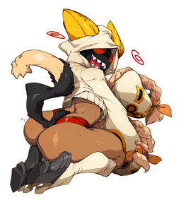 animal_tail big_butt black_body black_fur blonde_hair bodily_fluids boots braided_hair butt clothing dark_body dark_skin empty_eyes female footwear fur hair hoodie knee_boots knee_highs kneeling legwear looking_at_viewer looking_back looking_back_at_viewer obscured_face open_mouth panties rear_view red_clothing red_eyes red_panties red_underwear sharp_teeth shoes simple_background solo sweat tan_body tan_boots tan_clothing tan_footwear tan_fur tan_hoodie tan_topwear teeth thick_thighs topwear underwear white_background wide_hips slugbox arc_system_works blazblue taokaka animal_humanoid cat_humanoid felid felid_humanoid feline feline_humanoid humanoid kaka_(blazblue) mammal mammal_humanoid absurd_res hi_res