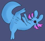 2_fingers 2_toes anus blue_body feet female feral fingers genitals looking_at_viewer lying on_back plump_labia purple_eyes pussy raised_tail solo spread_legs spreading tail toes midnightpurrs rain_world videocult rivulet_(rain_world) slugcat digital_media_(artwork) shaded sketch