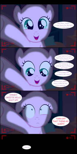 angry bald bed comic equine female feral friendship_is_magic horse jananimations mammal my_little_pony night pony smile sweetie_belle_(mlp) tumblr young
Rating: Safe
Score: 2
User: darknessRising
Date: February 26, 2014