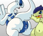 after_sex anal anus bent_over blue_eyes blush chubby cum cum_in_ass cum_in_pussy cum_inside female interspecies legendary_pokémon licking licking_cum lugia nintendo oze plain_backround pokémon raised_tail sweat tongue typhlosion video_games
Rating: Explicit
Score: 6
User: bigbadwolf1998
Date: April 20, 2013