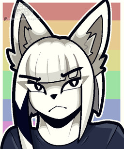 anthro biped blush bodily_fluids clothed clothing crop_top embarrassed fangs femboy fur gameplay gameplay_mechanics hair looking_at_viewer male mouth_shot open_mouth rainbow saliva saliva_string shirt simple_background solo teeth text tongue tongue_out topwear tsundere white_body white_fur nagifur canvas_(nagifur) arctic_fox canid canine felid fox mammal true_fox 2d_animation animated digital_media_(artwork) english_text
