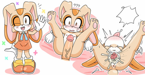 3_toes ahegao anthro anthro_penetrated anus barefoot blush bodily_fluids brown_eyes clothing cum cum_from_vagina cum_in_vagina cum_inside dipstick_ears disembodied_penis dress duo ear_markings escalating feet female female_penetrated footwear foreskin fucked_silly genital_fluids genitals gloves handwear hindpaw leaking_cum loli looking_at_viewer looking_pleasured male male/female male_penetrating male_penetrating_female multicolored_body multicolored_ears nipples nude one_eye_closed open_mouth orgasm pawpads paws penetration penile penile_penetration penis penis_in_vagina pose question_mark saliva sex shoes soles tail teeth toes tongue tongue_out two_tone_body vaginal vaginal_penetration young young_anthro young_female young_penetrated surjang sega sonic_the_hedgehog_(series) cream_the_rabbit lagomorph leporid mammal rabbit absurd_res digital_drawing_(artwork) digital_media_(artwork) hi_res multiple_scenes