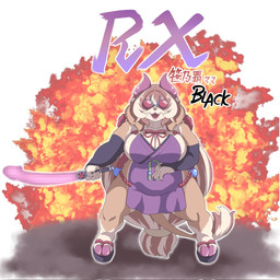 2_toes :3 anthro big_breasts breasts brown_body brown_fur brown_hair clothed clothing dildo dildo_sword explosion eyewear fangs feet female female_anthro fire fur glasses hair holding_dildo holding_object holding_sex_toy long_hair open_:3 purple_clothing sex_toy simple_background skimpy smile solo standing tan_body tan_fur tan_hair teeth text toes white_background sasanoha6011 sasanoha_mom canid canine canis demon domestic_dog hybrid mammal 1:1 english_text hi_res japanese_text