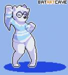 ambiguous_gender anthro black_nose bottomless butt clothed clothing dancing eyes_closed femboy front_view fur hair pink_eyes rear_view simple_background solo transparent_background white_body white_fur white_hair batartcave lars_"polaris"_star bear mammal polar_bear ursine alpha_channel animated digital_media_(artwork) full-length_portrait loop pixel_(artwork) pixel_animation portrait short_playtime