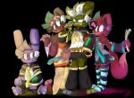 anthro group machine male simple_background caramelcraze five_nights_at_freddy's five_nights_at_freddy's_3 scottgames vocaloid bonnie_(fnaf) foxy_(fnaf) freddy_(fnaf) hatsune_miku kagamine_len kagamine_rin megpoid_gumi springtrap_(fnaf) animatronic bear canid canine fox lagomorph leporid mammal rabbit robot absurd_res alpha_channel hi_res