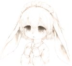 anthro bodily_fluids clothing crying female fur hair maid_headdress open_mouth simple_background solo tears white_background riiikuta futaba_channel nijiura_maids samishii-san domestic_rabbit lagomorph leporid lop_rabbit mammal oryctolagus rabbit 2017 bust_portrait monochrome portrait sepia sketch