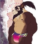 anthro beach beard belly big_biceps big_bulge big_muscles big_pecs blue_clothing blue_speedo blue_swimwear brown_arms brown_beard brown_belly brown_body brown_chest brown_ears brown_facial_hair brown_fur brown_hands brown_inner_ear brown_markings brown_nipples brown_nose brown_spots bulge chin_tuft closed_smile clothed clothed_anthro clothed_male clothing day ear_tuft facial_hair facial_markings facial_tuft fur green_eyes hair head_markings huge_pecs humanoid_hands light looking_at_viewer looking_down looking_down_at_viewer male male_anthro markings mouth_closed multicolored_speedo muscular muscular_arms nipples obliques pecs photo_background ponytail purple_clothing purple_speedo purple_swimwear sand sea seaside shore simple_background smile solo speedo spots spotted_face standing sunlight swimwear tan_body tan_fur three-quarter_view topless topless_anthro topless_male tuft water wet white_background white_clothing white_speedo white_swimwear yellow_clothing yellow_speedo yellow_swimwear bristol blizzard_entertainment warcraft bear mammal pandaren 2021 absurd_res colored digital_drawing_(artwork) digital_media_(artwork) flat_colors hi_res photography_(artwork) portrait three-quarter_portrait