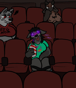 annoyed anthro beverage big_breasts blush bodily_fluids breasts breath clothed clothing female fur genital_fluids glowing glowing_eyes group masturbation movie_theater open_mouth panties panties_down panting partially_clothed public public_masturbation purple_eyes sitting smile soda text tongue tongue_out underwear underwear_down vaginal vaginal_fluids vaginal_masturbation trout_(artist) blizzard_entertainment warcraft cocoa_(trout) death_knight_(warcraft) fan_character fernier anteater bovid canid canine canis caprine goat hybrid mammal pilosan werecanid werecreature worgen xenarthran 2017 aliasing digital_media_(artwork) english_text story story_in_description