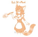 anthro clothing female fur hair maid_uniform simple_background solo tail uniform mancoin kinktober alice_(waffl3sk4t) felid feline mammal pantherine tiger digital_media_(artwork) hi_res signature