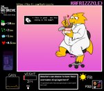 alphys anthro barefoot beef belly blush breasts buckteeth burger candy chair chopsticks claws clothed clothing coat container cup dessert dialogue dialogue_box eating egg english_text eyelashes eyewear feet female food front_view fully_clothed furniture glasses gui hi_res holding_container holding_cup holding_food holding_object ice_cream ice_cream_sundae kafrizzzle lab_coat lizard lollipop looking_down measurements meat musical_note musical_symbol navel_outline non-mammal_breasts noodles office_chair overweight overweight_anthro overweight_female ramen reptile scales scalie simple_background sitting solo steak sundae symbol tail teeth text thick_tail thick_thighs three-quarter_view topwear undertale undertale_(series) url vending_machine yellow_body yellow_scales