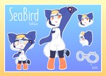 ambiguous_gender anthro biped black_body black_fur black_tail blue_body blue_clothing blue_fur blue_tail chibi clothing eyewear fur glasses onesie orange_clothing orange_eyes solo tail white_body white_clothing white_fur white_tail yellow_clothing yellow_eyes yonkagor seabird_(yonkagor) domestic_cat felid feline felis mammal seabird 2021 character_name hi_res model_sheet