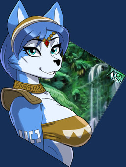 anthro bandeau big_breasts biped blue_body blue_eyes blue_fur blue_hair blurred_background breasts clothed clothed_anthro clothed_female clothing female forest fur hair head_turned leaf looking_at_viewer medium_hair photo_background plant rainforest shoulder_pads side_boob side_view simple_background smile solo text topwear transparent_background tree white_body white_fur archvile_(artist) nintendo star_fox krystal_(star_fox) canid canine fox mammal 2022 alpha_channel artist_name bust_portrait colored hi_res photography_(artwork) portrait shaded