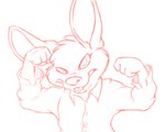 2020 4_fingers 5:4 angry anthro buckteeth clothing fingers fist lagomorph long_ears male mammal maxy mizzyam monochrome shirt simple_background sketch solo teeth topwear white_background