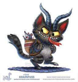 ambiguous_gender basket beady_eyes black_body black_eyes black_fur buckteeth container duo fangs feral fur grey_body grey_fur holidays horn humor open_mouth pun scared simple_background teeth tongue tongue_out visual_pun white_background yellow_eyes piper_thibodeau christmas krampus domestic_cat felid feline felis mammal mouse murid murine rodent 2017 digital_media_(artwork) digital_painting_(artwork) painting_(artwork)