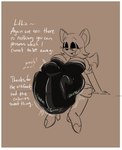 anthro belly big_belly bragging breasts clothed clothing dialogue duo female female/female female_pred simple_background simple_coloring sitting smug sound_effects squirming three-quarter_view vore conditional_dnp humgeronimo sega sonic_the_hedgehog_(series) rouge_the_bat bat mammal absurd_res hi_res