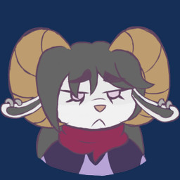 anthro chibi clothed clothing curled_horn disappointed ear_piercing ears_down frown fully_clothed horn long_ears piercing pivoted_ears pouting solo sono sonomatic sono_(sonomatic) bovid caprine mammal sheep 1:1 alpha_channel bust_portrait digital_media_(artwork) low_res portrait