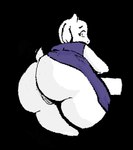 anthro anus anus_peek big_butt bottomless butt clothed clothing dress female fur genitals huge_butt looking_back mature_anthro mature_female narrowed_eyes no_underwear partially_clothed pussy seductive solo surprised_expression tail white_body white_fur jojispoon44 undertale_(series) toriel bovid caprine goat mammal hi_res