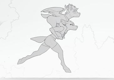 anthro antlers biped breasts butt carrying_another clothed clothed_anthro clothed_female clothing duo feathered_wings feathers female feral fur hooves horn male running side_view smile tail wings yakovlev-vad any_(yakovlev-vad) deer mammal 2025 animated digital_drawing_(artwork) digital_media_(artwork)