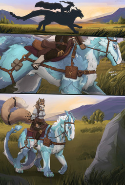 animal_genitalia animal_penis anthro anthro_on_feral aroused aroused_male becoming_erect bestiality bottomwear bridle claws clothed clothing duo ear_piercing ear_ring feet female female_anthro feral finger_claws fingers fur genitals grass hair half-closed_eyes holding_object larger_feral larger_male licking licking_lips licking_own_lips lipsticking looking_back male male/female male_feral mount mount/rider_relations narrowed_eyes outside pants paws penis penis_tip piercing plant quadruped reins riding ring_piercing saddle self_lick sheath shirt sitting size_difference sky smaller_anthro smaller_female smile sniffing tail toe_claws toes tongue tongue_out topwear tvard mythology krysten_(zannh) sonia_v canid canine canis domestic_dog dragon felkin husky hybrid mammal mythological_creature mythological_scalie nordic_sled_dog scalie spitz wolf comic digital_media_(artwork) hi_res