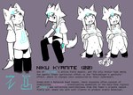 accessory ambiguous_gender anthro clothing female flashing flashing_penis flashing_pussy genitals gun hair_accessory hairpin happy head_tuft hoodie legwear looking_at_viewer male penis pussy ranged_weapon simple_background solo tail text thigh_highs topwear tuft underwear weapon wolf_ears wolf_tail worldbuilding e-rar403 niku_kyanite animal_humanoid canid canid_humanoid canine canine_humanoid humanoid mammal mammal_humanoid wolf_humanoid