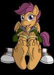 5_toes anthro anthrofied barefoot clothing eyelashes feet female fingers foot_fetish footwear hair humanoid_feet looking_at_viewer nails orange_body orange_skin plantigrade purple_eyes purple_hair shoes soles solo toenails toes wings salmacisreptile friendship_is_magic hasbro my_little_pony mythology scootaloo_(mlp) equid equine mammal mythological_creature mythological_equine pegasus alpha_channel hi_res