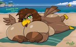 anthro beach big_breasts boat breasts butt female huge_breasts rubber_duck sailing_boat sailing_watercraft sea solo towel vehicle water watercraft pilot129 accipitrid accipitriform avian bird eagle hi_res