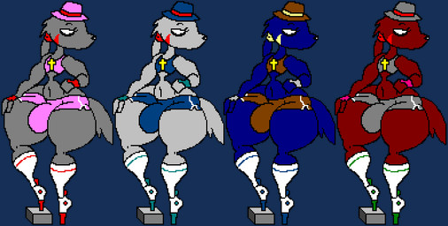 accessory anthro athletic athletic_male bedroom_eyes big_bulge bottom_heavy bottomwear bulge cheek_markings clothing crop_top cross cross_necklace curvy_figure eyelashes facial_markings fedora femboy fingerless_gloves footwear gloves hair_accessory hairband hand_on_hip handwear hat head_markings headgear headwear hotpants jewelry knee_highs knee_socks legwear male markings midriff narrowed_eyes navel necklace seductive shirt shoes shorts small_waist socks sprite sprite_art thick_thighs topwear wide_hips thatdawgmurray booby_tales dowl_(booby_tales) canid canine canis mammal wolf aliasing alpha_channel digital_media_(artwork) pixel_(artwork)