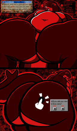 anthro belly big_belly big_breasts big_butt black_body breasts butt genitals huge_butt looking_at_viewer male moobs overweight overweight_anthro overweight_male penis presenting presenting_hindquarters simple_background small_penis solo tail text thick_thighs wide_hips gayguyfella username666 aquatic cetacean dolphin mammal oceanic_dolphin orca toothed_whale digital_media_(artwork) hi_res japanese_text