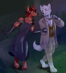 alternate_species anthro clothed clothing cross crossdressing dressing duo furrification goodomens ineffable ineffablehusbands male male/male omens romantic walking kiri-anko good_omens mythology aziraphale_(good_omens) crowley_(good_omens) canid canine canis mammal mythological_canine mythological_creature were werecanid werecanine werewolf wolf hi_res