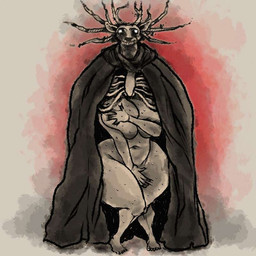 anthro big_breasts bone breasts clothed clothing covering covering_breasts covering_crotch female huge_breasts skeleton thick_thighs lewdbeef spooky's_jump_scare_mansion specimen_8 cryptid deer mammal monster 1:1