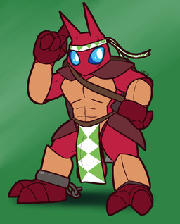 2_horns 2_toes accessory anklet anthro backpack balls big_balls big_penis blue_eyes blue_sclera bottomwear brown_body brown_exoskeleton bulge clothed clothing detailed_bulge exoskeleton feet front_view genital_outline genitals green_bottomwear green_clothing green_headband green_loincloth hand_on_head hand_on_hip headband horn ineffective_clothing jewelry loincloth looking_away male mouthless orange_body orange_exoskeleton penis penis_outline pose pupils red_balls red_body red_exoskeleton red_horn scar solo toes topless white_bottomwear white_clothing white_headband white_loincloth white_pupils ultilix juban_(ultilix) arthropod beetle insect 2025 hi_res