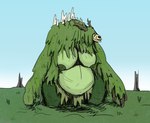 anthro areola belly big_belly big_breasts bog bone breasts female fungus green_areola green_nipples huge_belly macro nipples overgrown plant pregnant pregnant_anthro pregnant_female skull skull_head solo swamp tree vwpologt humanoid monster