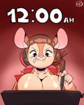 2024 absurd_res anthro artist big_breasts breasts carlos_jurado_cartoons charlie_(cjr_cartoons) cleavage clothed clothing cricetid drawing_pen drawing_tablet ears_up female focused focusing hamster hi_res mammal rodent solo time tongue tongue_out