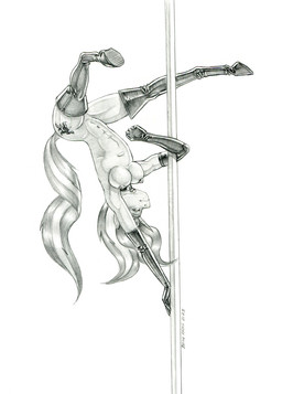 anthro armwear choker clothing dancing elbow_gloves female fur gloves hair handwear hooves horn jewelry legwear necklace pole pole_dancing solo stripper_pole tail thigh_highs unguligrade unicorn_horn baron_engel equestria_girls hasbro my_little_pony mythology sunset_shimmer_(eg) equid equine mammal mythological_creature mythological_equine unicorn 2025 hi_res