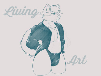 anthro biped bulge bulge_from_behind clothed clothing detailed_bulge front_view g-string jacket leather leather_clothing leather_jacket leather_topwear male male_anthro open_clothing open_topwear side_view solo topwear underwear brick_break_after_dark canid canine canis domestic_dog herding_dog mammal pastoral_dog welsh_corgi hi_res