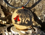 ambiguous_gender beads big_bad_wolf canid canine canis fairy_tales female feral glowing glowing_eyes hood human jewelry little_red_riding_hood little_red_riding_hood_(copyright) mammal necklace pendant plant real red_eyes retasha silhouette tree watermark wolf wood zero_pictured