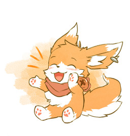 anthro chibi dipstick_ears ear_markings ear_piercing ear_ring eyes_closed featureless_crotch fur gloves_(marking) happy leg_markings male markings multicolored_ears nude open_mouth open_smile orange_body orange_fur pawpads piercing pink_pawpads ring_piercing simple_background simple_eyes sitting smile socks_(marking) solo unsigned white_body white_fur papayafurry canid canine fox mammal full-length_portrait portrait