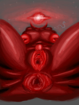 big_breasts big_butt breasts butt female huge_butt hyper hyper_butt red_body red_skin solo mega_slime monster absurd_res hi_res
