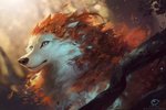 ambiguous_gender black_nose blurred_background feral green_eyes solo alectorfencer canid canine canis mammal wolf 2020 digital_media_(artwork) headshot_portrait portrait